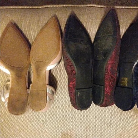❤️LOT 3 2 NINE WEST 1 J RENEE Womens Size 7 1/2 Pointy Toe Ballet Flats - Picture 6 of 6